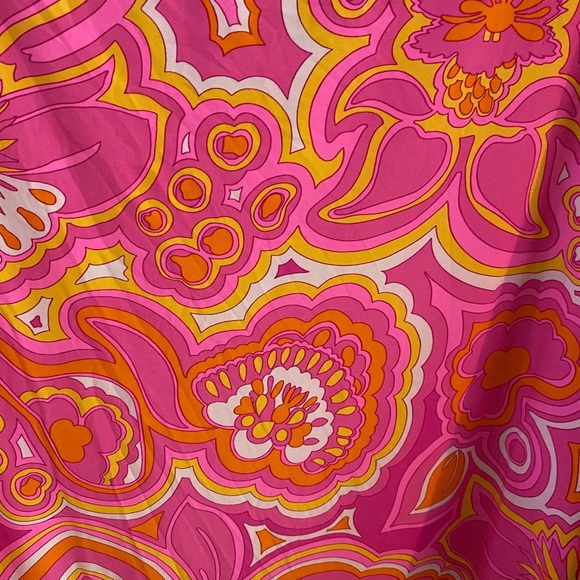 Trina Turk Morning Sunrise pink 70s inspired print Swim Cover Tunic Kaftan dress - Picture 14 of 14